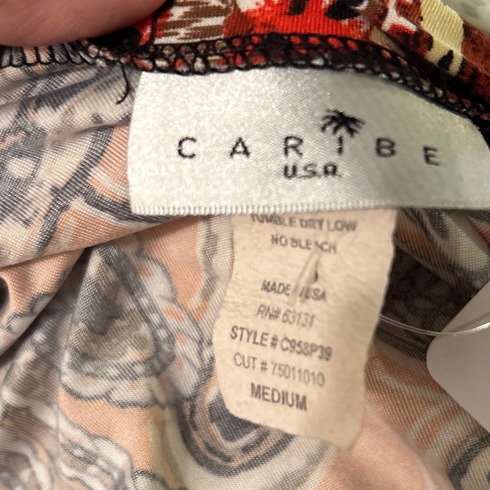 Caribe Knit Paisley Print Top medium colorful geometric beach - Picture 5 of 6